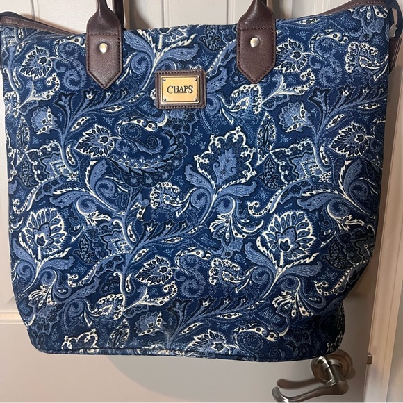 Ralph Lauren Chaps Blue and White large tote bag - Picture 1 of 5